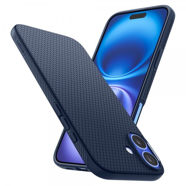 Spigen iPhone 16 Plus Deksel Liquid Air Navy Blue