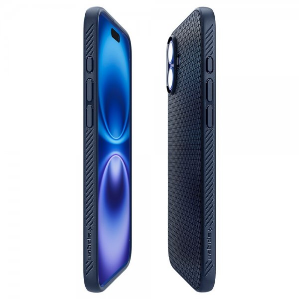 Spigen iPhone 16 Plus Deksel Liquid Air Navy Blue