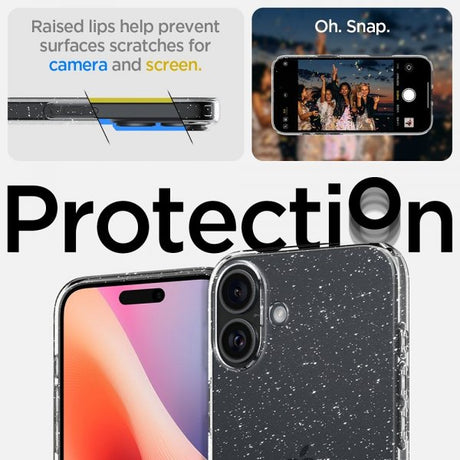 Spigen iPhone 16 Plus Deksel Liquid Crystal Glitter Crystal Quartz
