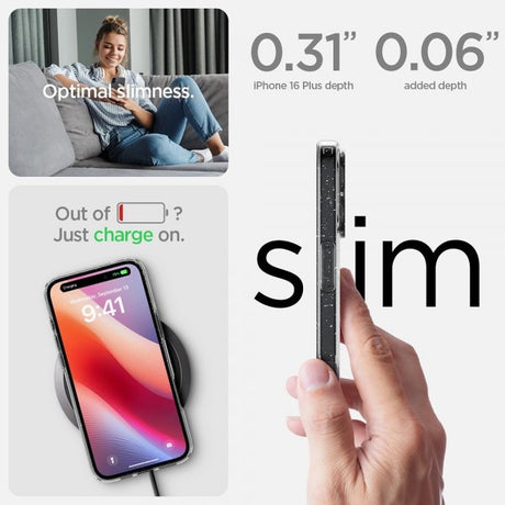 Spigen iPhone 16 Plus Deksel Liquid Crystal Glitter Crystal Quartz
