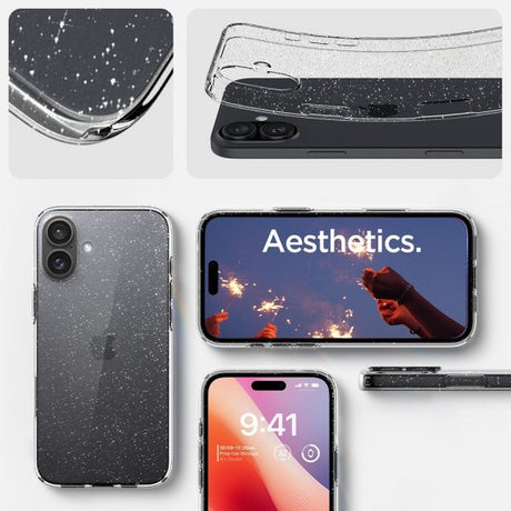 Spigen iPhone 16 Plus Deksel Liquid Crystal Glitter Crystal Quartz