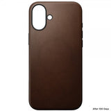 Nomad iPhone 16 Plus Deksel Modern Leather Case Brun