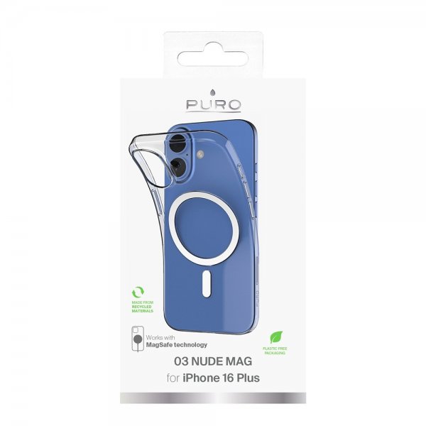 Puro iPhone 16 Plus Deksel Nude Mag Transparent