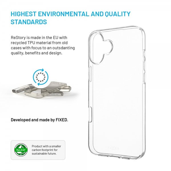 Fixed iPhone 16 Plus Deksel ReStory Transparent