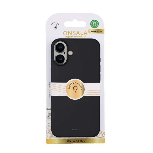 Onsala iPhone 16 Plus Deksel Silicone Touch Svart