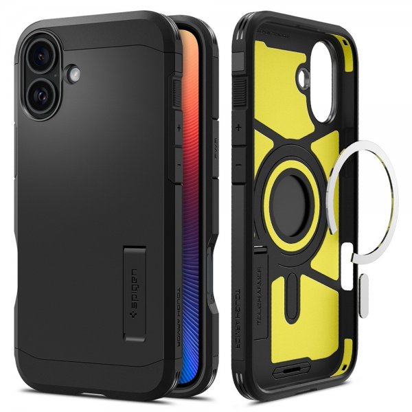 Spigen iPhone 16 Plus Deksel Tough Armor MagFit Svart