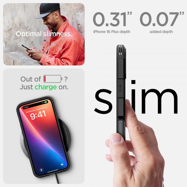Spigen iPhone 16 Plus Deksel Tough Armor MagFit Svart
