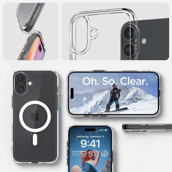 Spigen iPhone 16 Plus Deksel Ultra Hybrid MagFit Hvit