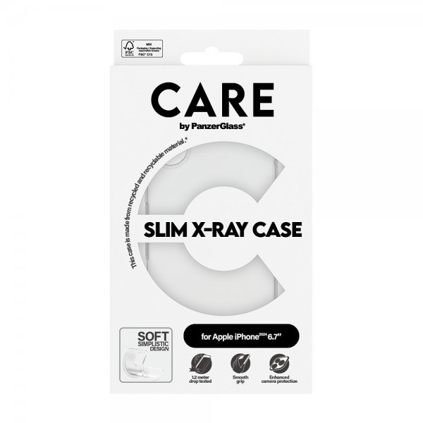 CARE by PanzerGlass iPhone 16 Plus Deksel X-Ray Transparent