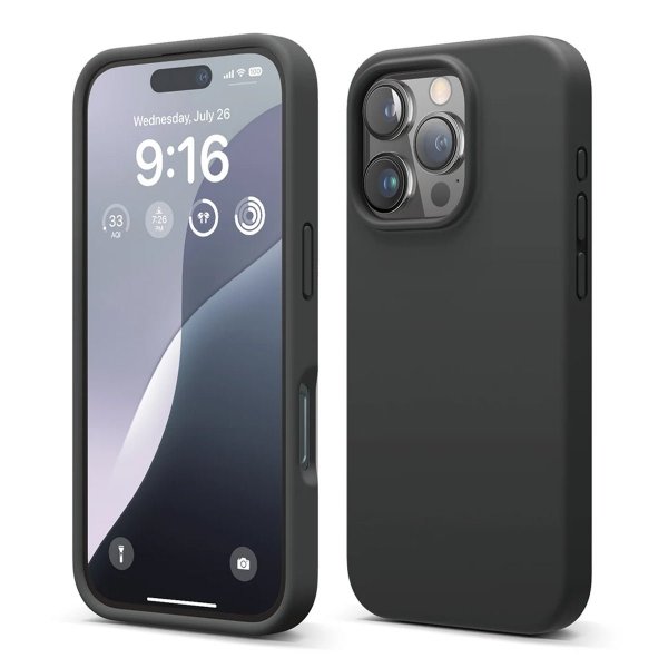 Rvelon iPhone 16 Pro Deksel Silikon Svart