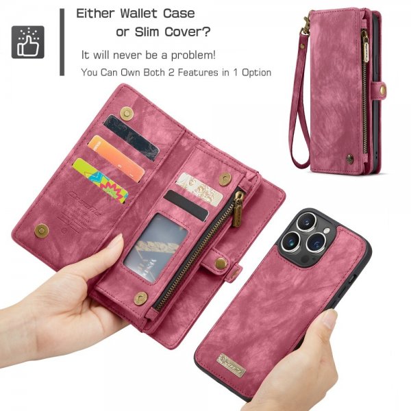 CaseMe iPhone 16 Pro Etui 008 Series Avtakbart Deksel Rød