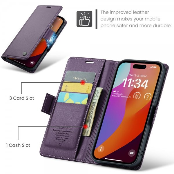 CaseMe iPhone 16 Pro Etui 023 Series Lilla