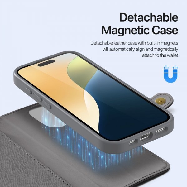Dux Ducis iPhone 16 Pro Etui 2-in-1 Lawa Series MagSafe Grå