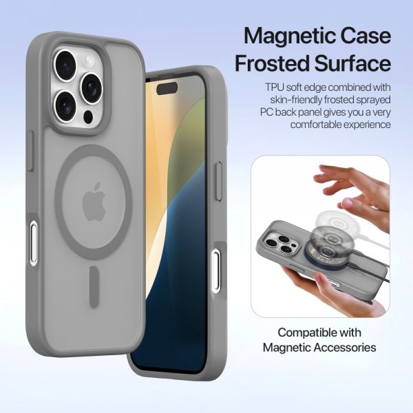Dux Ducis iPhone 16 Pro Etui 2-in-1 Lawa Series MagSafe Grå