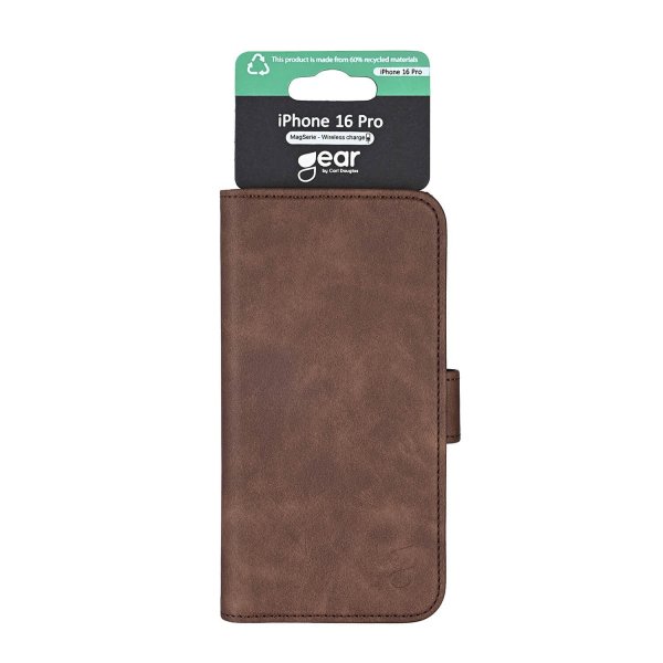 Gear iPhone 16 Pro Etui 3 Kortlomme  Brun