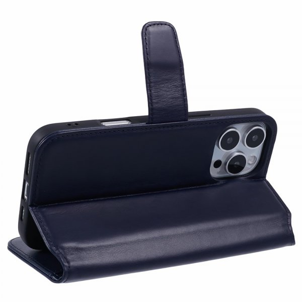 Nordic Covers iPhone 16 Pro Etui Essential Leather Heron Blue