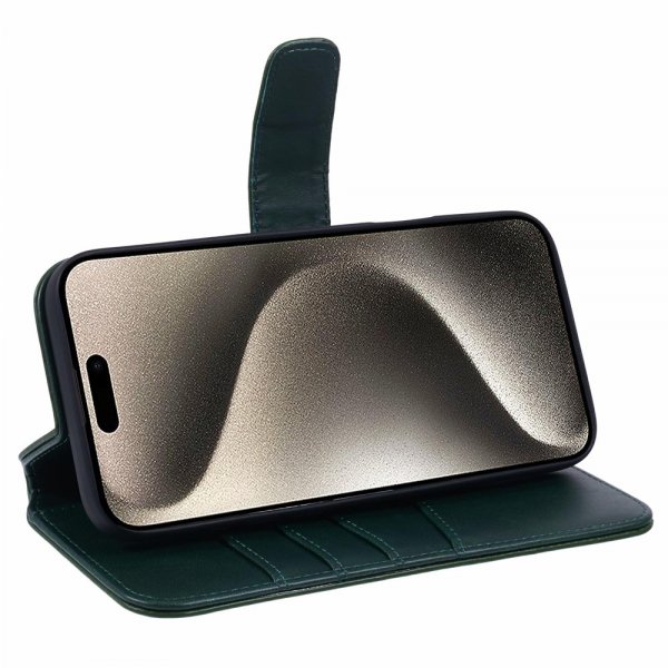 Nordic Covers iPhone 16 Pro Etui Essential Leather Juniper Green