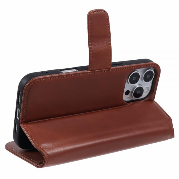 Nordic Covers iPhone 16 Pro Etui Essential Leather Maple Brown
