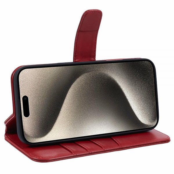 Nordic Covers iPhone 16 Pro Etui Essential Leather Poppy Red