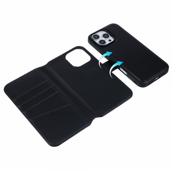 Nordic Covers iPhone 16 Pro Etui MagLeather Raven Black