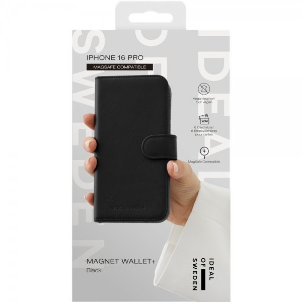 Ideal of Sweden iPhone 16 Pro Etui Magnet Wallet+ MagSafe Svart