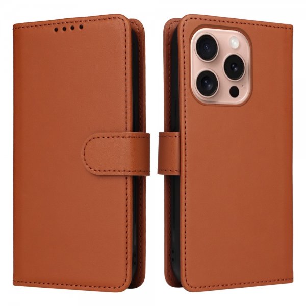 Betopnice iPhone 16 Pro Etui Avtagbart Deksel 005 Brun