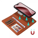 Betopnice iPhone 16 Pro Etui Avtagbart Deksel 005 Brun