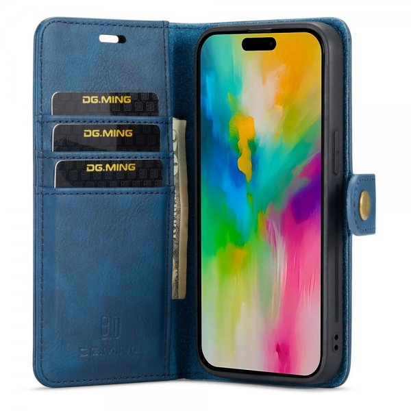 Dg.Ming iPhone 16 Pro Etui Avtagbart Deksel Blå