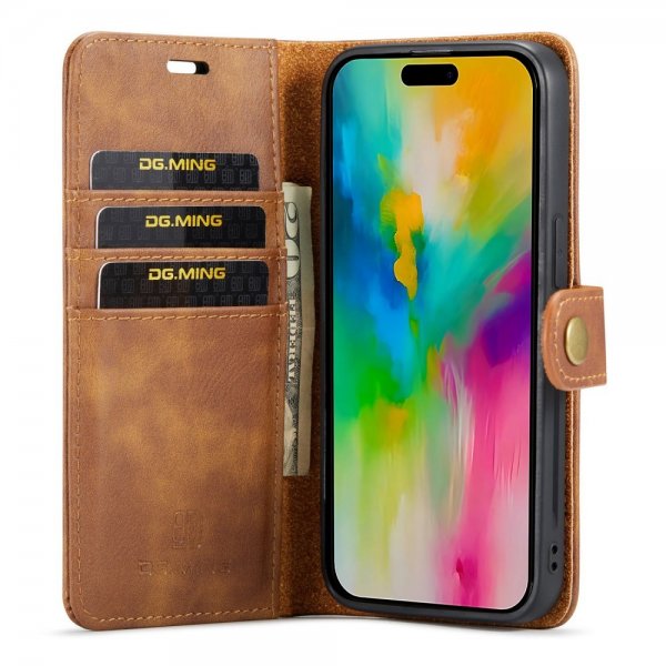 Dg.Ming iPhone 16 Pro Etui Avtagbart Deksel Brun