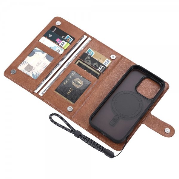 VILI iPhone 16 Pro Etui Avtagbart Deksel GV Series MagSafe Brun