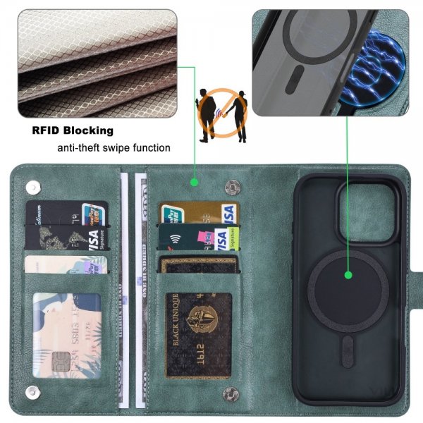 VILI iPhone 16 Pro Etui Avtagbart Deksel GV Series MagSafe Grønn