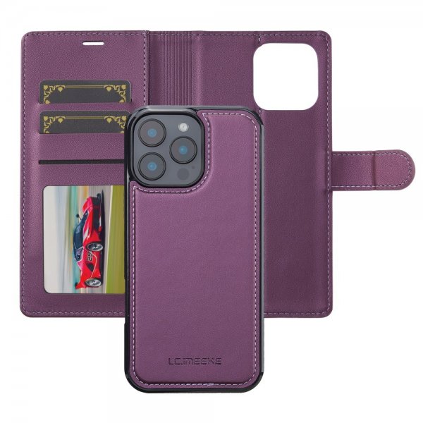 Lc.Imeeke iPhone 16 Pro Etui Avtagbart Deksel L2 Series MagSafe Lilla