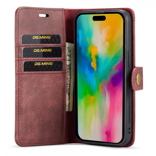 Dg.Ming iPhone 16 Pro Etui Avtagbart Deksel Rød