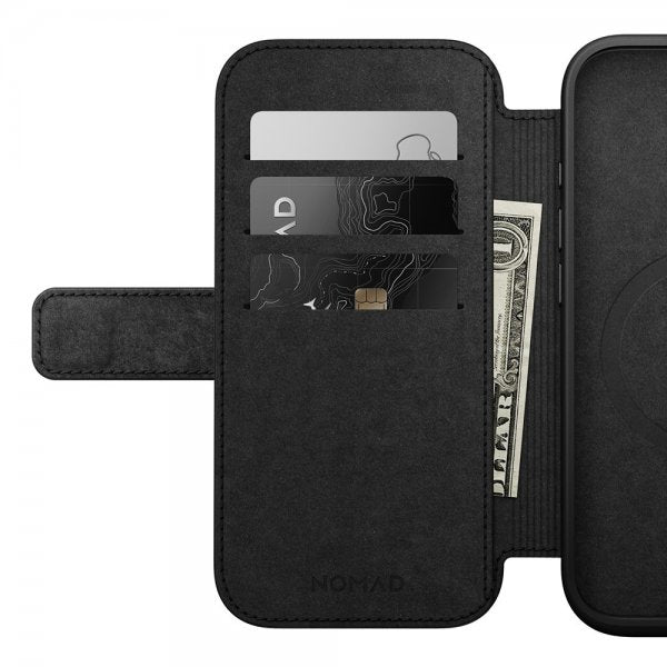 Nomad iPhone 16 Pro Etui Modern Leather Folio Svart