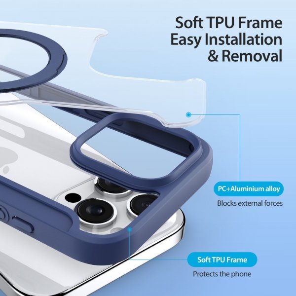 Dux Ducis iPhone 16 Pro Etui Skin X Pro Series Kickstand MagSafe Blå