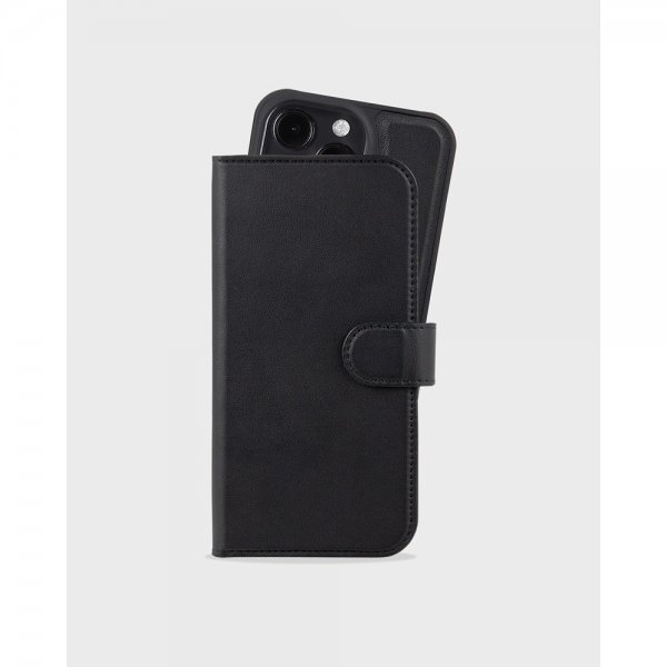 holdit iPhone 16 Pro Etui Wallet Case Magnet Plus Svart