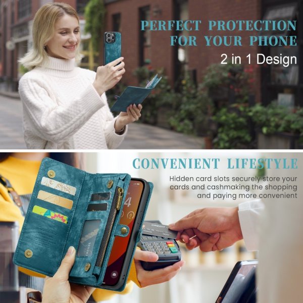 CaseMe iPhone 16 Pro Max Etui 008 Series Avtakbart Deksel Blå