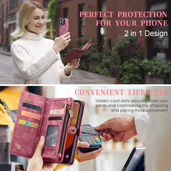 CaseMe iPhone 16 Pro Max Etui 008 Series Avtakbart Deksel Rød