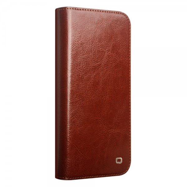 Qialino iPhone 16 Pro Max Etui Ekte Skinn Brun