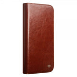 Qialino iPhone 16 Pro Max Etui Ekte Skinn Brun
