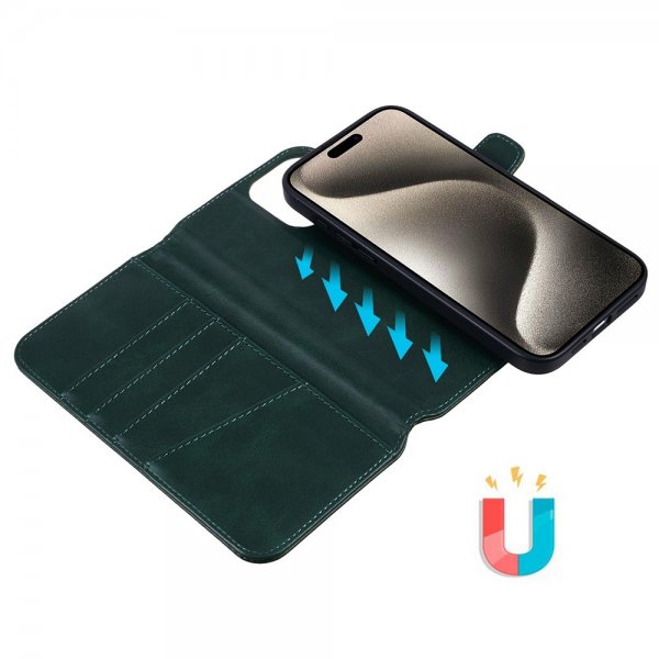 Nordic Covers iPhone 16 Pro Max Etui MagLeather Juniper Green