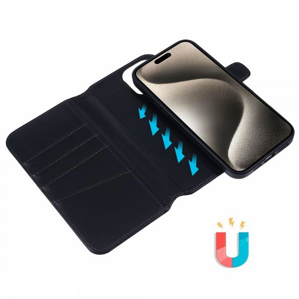 Nordic Covers iPhone 16 Pro Max Etui MagLeather Raven Black