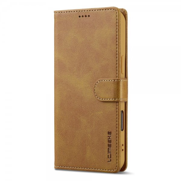 Lc.Imeeke iPhone 16 Pro Max Etui med Kortlomme stativfunksjon Lysebrun