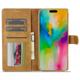 Lc.Imeeke iPhone 16 Pro Max Etui med Kortlomme stativfunksjon Lysebrun