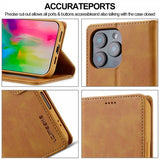 Lc.Imeeke iPhone 16 Pro Max Etui med Kortlomme stativfunksjon Lysebrun