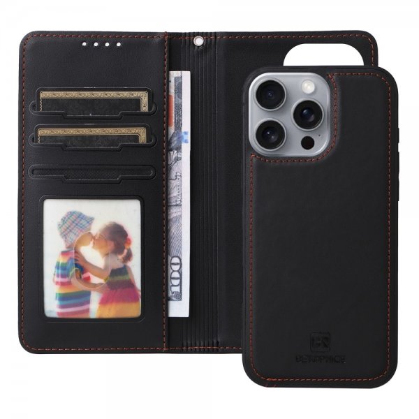 Betopnice iPhone 16 Pro Max Etui Avtagbart Deksel 005 Svart