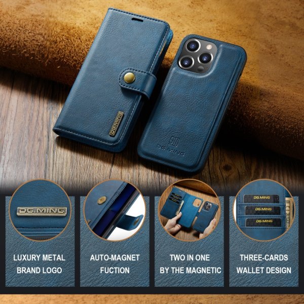 Dg.Ming iPhone 16 Pro Max Etui Avtagbart Deksel Blå
