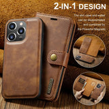 Dg.Ming iPhone 16 Pro Max Etui Avtagbart Deksel Brun