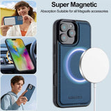 Lc.Imeeke iPhone 16 Pro Max Etui Avtagbart Deksel L2 Series MagSafe Blå