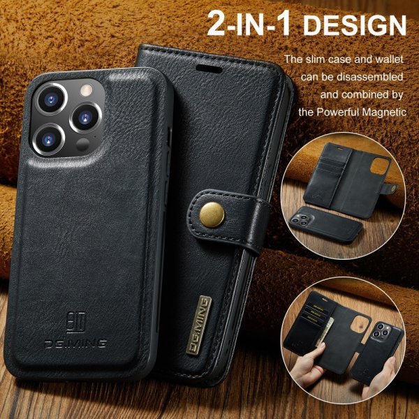 Dg.Ming iPhone 16 Pro Max Etui Avtagbart Deksel Svart
